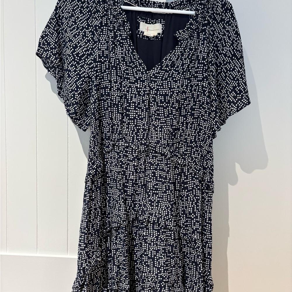 Navy and White Polka Dot Dress